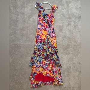 Lulu's Red Floral Maxi Dress